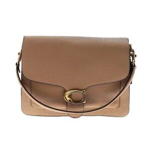 Coach Brown Leather Shoulder Bag with Gold Accent